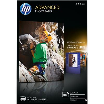 HP Advanced fotopapier ft 10 x 15 cm, 250 g, pak van 100 vel, glanzend