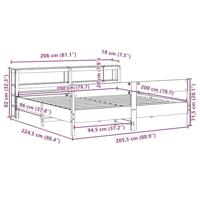 Bedframe zonder matras massief grenenhout wit 200x200 cm - thumbnail