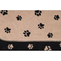 Cawö Cawö We love dogs 62470 Woonplaid 150x200 zwart/beige - thumbnail