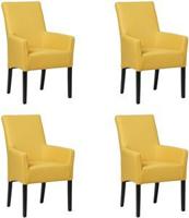 Set van 4 Gele leren landelijke eetkamerstoelen Just - Toledo Leer Giallo (geel leer) - thumbnail