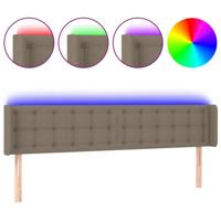 Hoofdbord LED 203x16x78/88 cm stof taupe - thumbnail