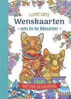 Wenskaarten Om In Te Kleuren - I Love Cats - thumbnail