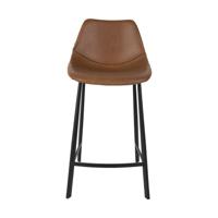 Dutchbone Barkruk 'Franky' PU (zithoogte 65cm), kleur Bruin - thumbnail