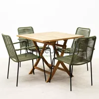 Tuinset Vita Luxor groen stapelbaar met Milton vierkant 90 - thumbnail