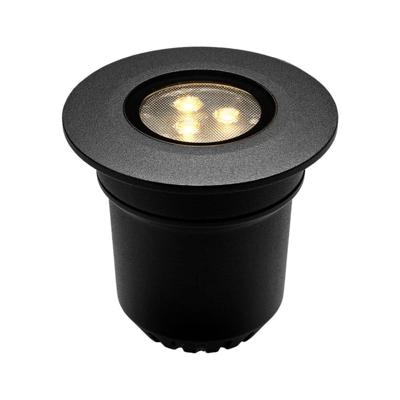 Nomia LED Grondspot - 3 Watt - 344 Lumen - 3000K warm wit - 12V - IP67 Waterdicht - Rond - Zwart