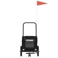 Hondenfietstrailer oxford stof en ijzer zwart - thumbnail