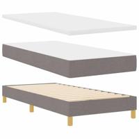 Boxspringbed met matras met matras Taupe 80 x 200 cm Stof - thumbnail