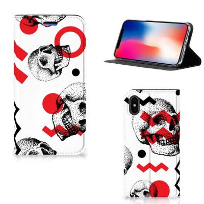 Mobiel BookCase Apple iPhone X | Xs Skull Red