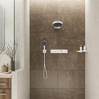 Hansgrohe FixFit Q muuraansluitbocht met handdouchehouder, mat wit - thumbnail