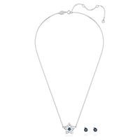 Swarovski 5646762 Set Ketting + Oorknoppen Stella zilverkleurig-blauw 38-41 cm - thumbnail
