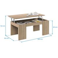 Hoofdtafel Forés Ek 100 x 50 x 43 cm - thumbnail
