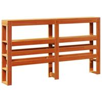 Hoofdbord met schappen 150 cm massief grenenhout wasbruin - thumbnail