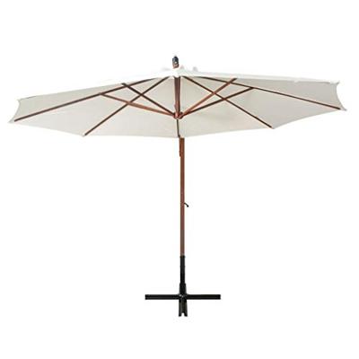 VidaXL Zweefparasol met houten paal 350 cm wit