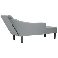 Chaise longue met rechterarmleuning stof lichtgrijs - thumbnail