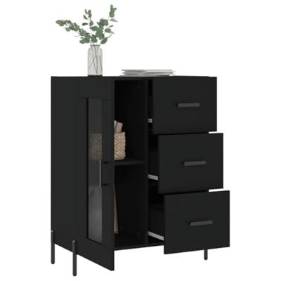 Dressoir 69,5x34x90 cm bewerkt hout zwart