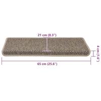Trapmatten zelfklevend 15 st sisal-look 65x21x4 cm donkerbeige - thumbnail