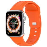 By Qubix - Square siliconen band - Oranje - Compatible met Apple Watch 44mm / 45mm / 46mm / 49mm - Compatible Apple watch bandjes - thumbnail