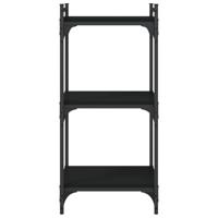 Boekenkast 3-laags 40x30x86 cm bewerkt hout zwart - thumbnail