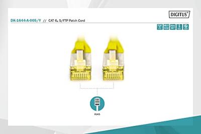 Digitus DK-1644-A-005/Y RJ45 Netwerkkabel, patchkabel CAT 6A S/FTP 0.50 m Geel Halogeenvrij, Verdraaide paren, Snagless, Vlambestendig 1 stuk(s) Digitus DK-1644-A-005/Y RJ45 Netwerkkabel, patchkabel CAT 6A S/FTP 0.50 m Geel Halogeenvrij, Verdraaide paren, Snagless, Vlambestendig 1 stuk(s)