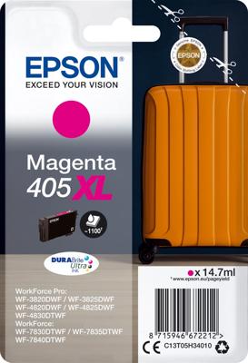 Epson inktcartridge 405XL, 1.100 pagina's, OEM C13T05H34010, magenta Epson inktcartridge 405XL, 1.100 pagina's, OEM C13T05H34010, magenta