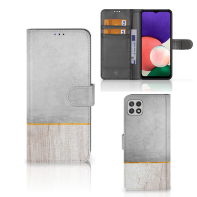 Samsung Galaxy A22 5G | Book Style Case | Wood Concrete