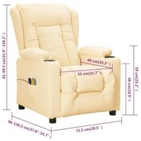 Massagestoel elektrisch kunstleer crèmekleurig - thumbnail