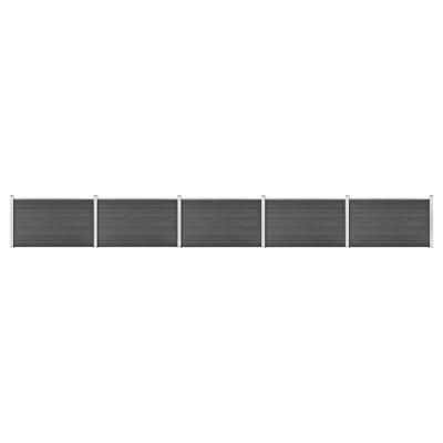 Schuttingpanelenset 872x105 cm HKC zwart