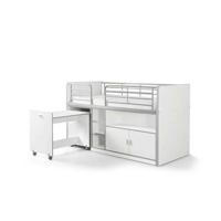 Vipack halfhoogslaper Bonny met bureau - wit - 121x96x207 - thumbnail