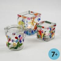 Creativ Company Vierkant glas, h: 5,5 cm, afm 5,5x5,5 cm, 12 stuk/ 1 doos - thumbnail