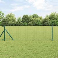 VidaXL Hek met paal groen 0,8 x 25 m staal - thumbnail