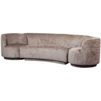 WOOOD Bank 'Combi-Popular' Bank+2 fauteuils, Chenille, kleur Taupe - thumbnail