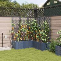 Tuin Bloempot 3 pcs Grijs 80 x 80 x 143 cm Staal - thumbnail