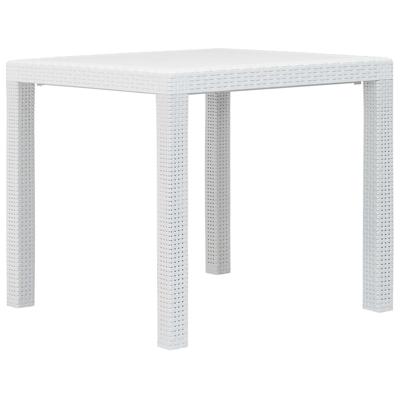 Tuintafel 79x79x72 cm rattan-look kunststof wit Tuintafel 79x79x72 cm rattan-look kunststof wit