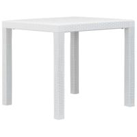 Tuintafel 79x79x72 cm rattan-look kunststof wit - thumbnail