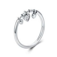 925 sterling zilveren hart diamanten ring vrouwen bruiloft engagement Jewelry Ringmaat: 8 - thumbnail