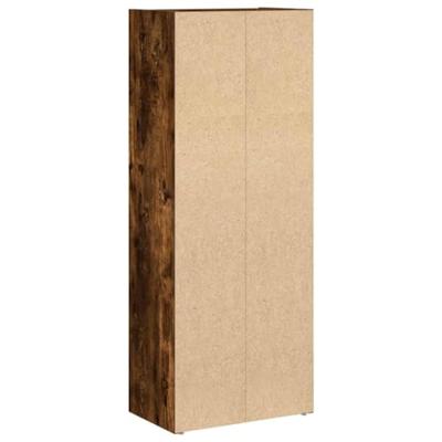 Boekenkast 40x24x102 cm bewerkt hout gerookt eikenkleurig