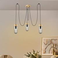 Home sweet home capri hanglamp 3L hout/glas - thumbnail