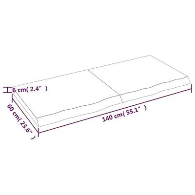 Wastafelblad 140x60x(2-6) cm onbehandeld massief hout