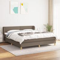 Boxspring met matras stof taupe 180x200 cm - thumbnail