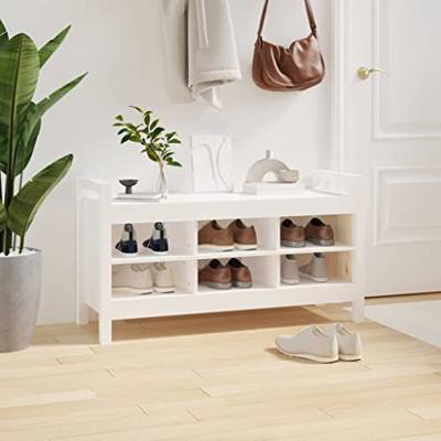 Halbankje 110x40x60 cm massief grenenhout wit