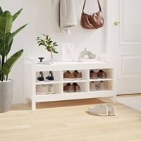 Halbankje 110x40x60 cm massief grenenhout wit - thumbnail