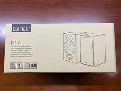Edifier P17 Passieve plankluidsprekers, paar, 2-weg luidsprekers met ingebouwde wandhouder, perfect voor 5.1, 7.1 of 11.1 zijkanten/achter-surround setup, vereist versterker of ontvanger voor gebruik