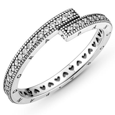 Pandora 199491C01 Ring Sparkling Overlapping zilver-zirconia Maat 52