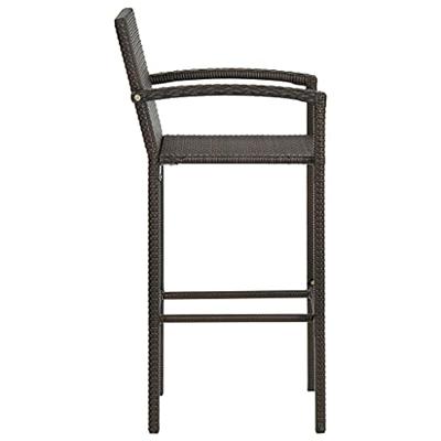 Barkrukken 4 st poly rattan bruin - thumbnail