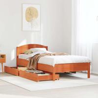 Bedframe zonder matras massief grenenhout wasbruin 100x200 cm - thumbnail