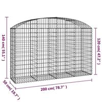 Schanskorf gewelfd 200x50x120/140 cm gegalvaniseerd ijzer - thumbnail
