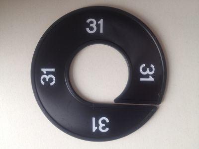 Maatring 9cm zwart/wit 31