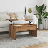 Salontafel 80x50,5x41,5 cm bewerkt hout artisanaal eikenkleurig - thumbnail