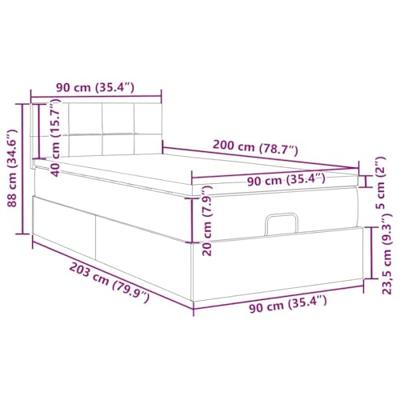 Bed met matras 90x200 cm stof zwart