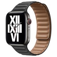 Apple Watch 38/40/41 mm Leather Link Horlogeband Zwart - Medium/Large - thumbnail